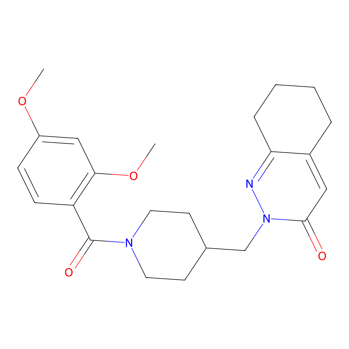 2-{[1-(2,4-Dimethoxybenzoyl)piperidin-4-yl]methyl}-2,3,5,6,7,8-hexahydrocinnolin-3-one molecular structure, CAS 2309571-93-3