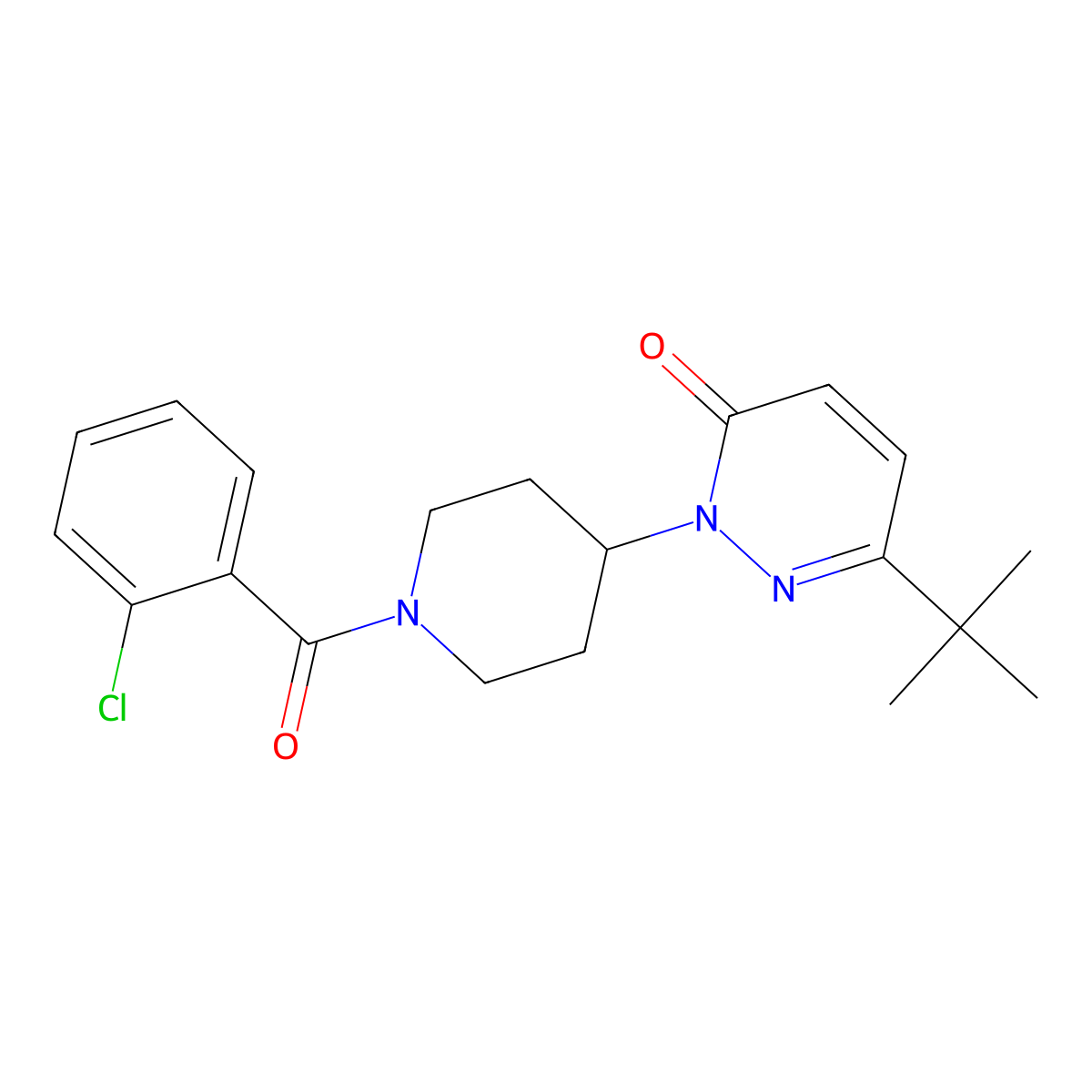 6-Tert-butyl-2-[1-(2-chlorobenzoyl)piperidin-4-yl]-2,3-dihydropyridazin-3-one molecular structure, CAS 2309572-00-5