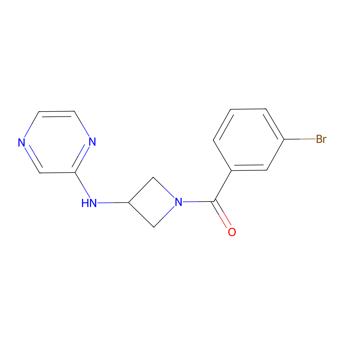 N-[1-(3-bromobenzoyl)azetidin-3-yl]pyrazin-2-amine molecular structure, CAS 2309572-16-3