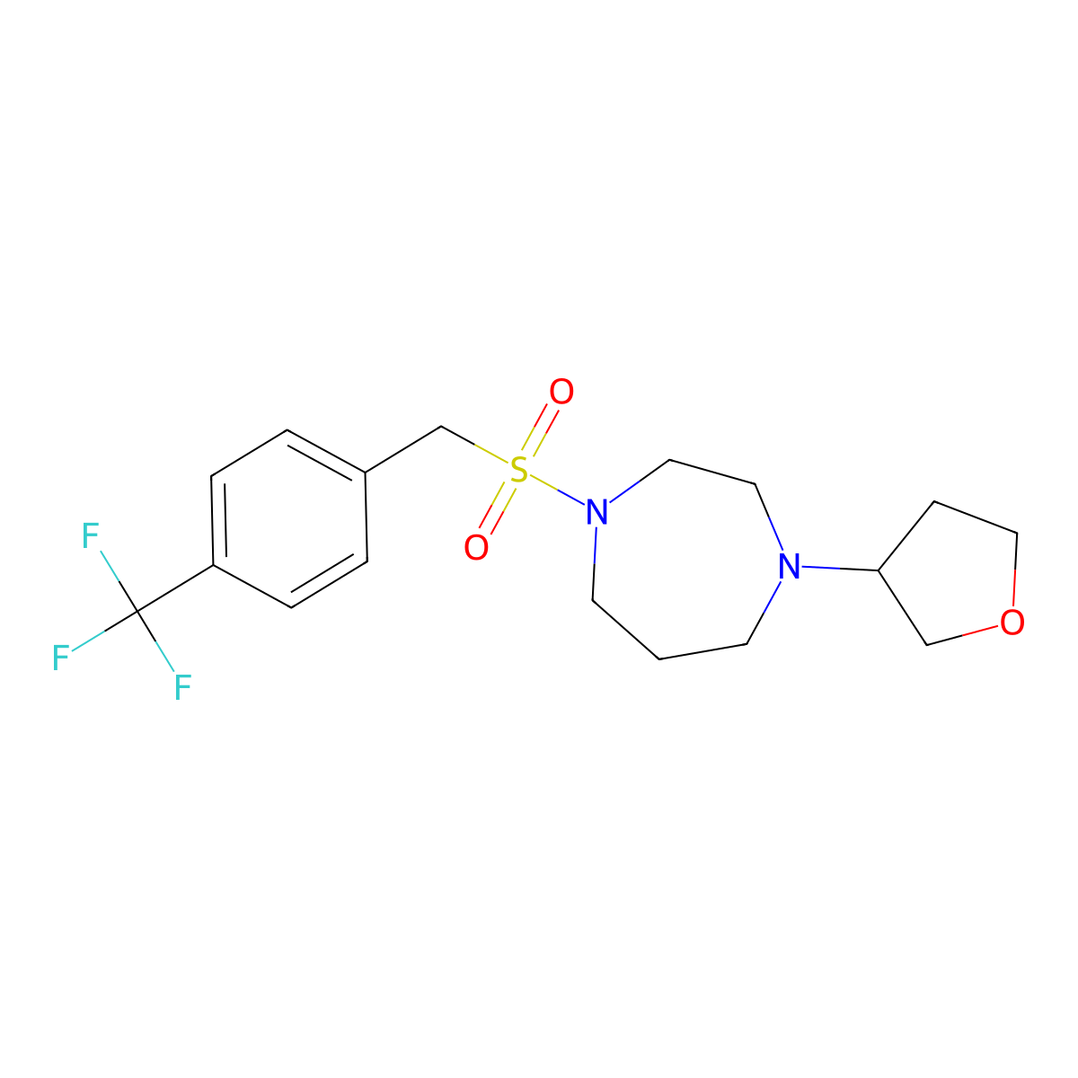 1-(Oxolan-3-yl)-4-{[4-(trifluoromethyl)phenyl]methanesulfonyl}-1,4-diazepane molecular structure, CAS 2309572-26-5