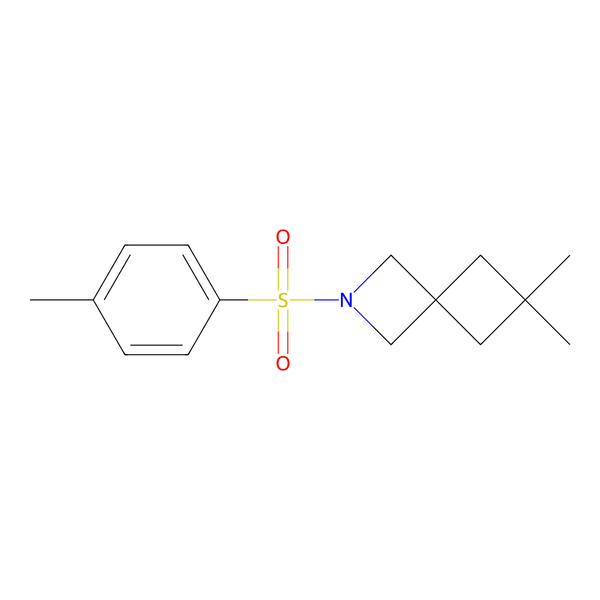 6,6-Dimethyl-2-(4-methylbenzenesulfonyl)-2-azaspiro[3.3]heptane molecular structure, CAS 2309572-38-9