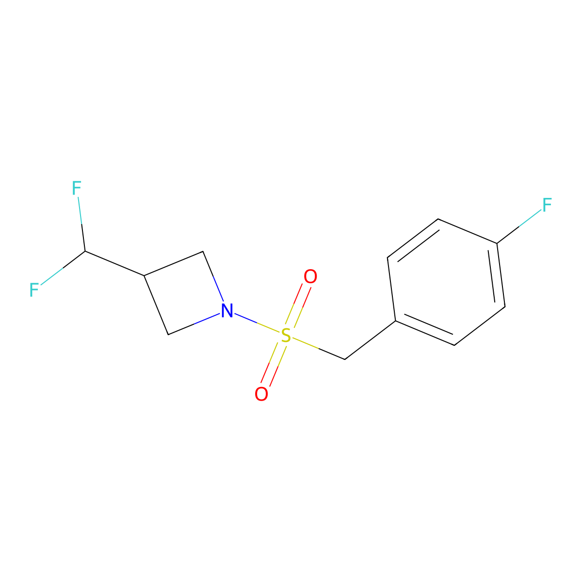 3-(Difluoromethyl)-1-((4-fluorobenzyl)sulfonyl)azetidine molecular structure, CAS 2309572-53-8