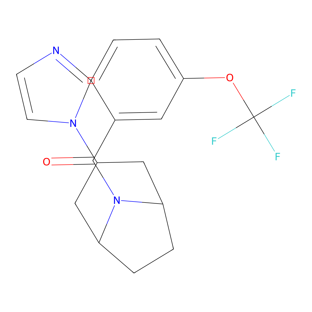 3-(1H-imidazol-1-yl)-8-[3-(trifluoromethoxy)benzoyl]-8-azabicyclo[3.2.1]octane molecular structure, CAS 2309572-55-0
