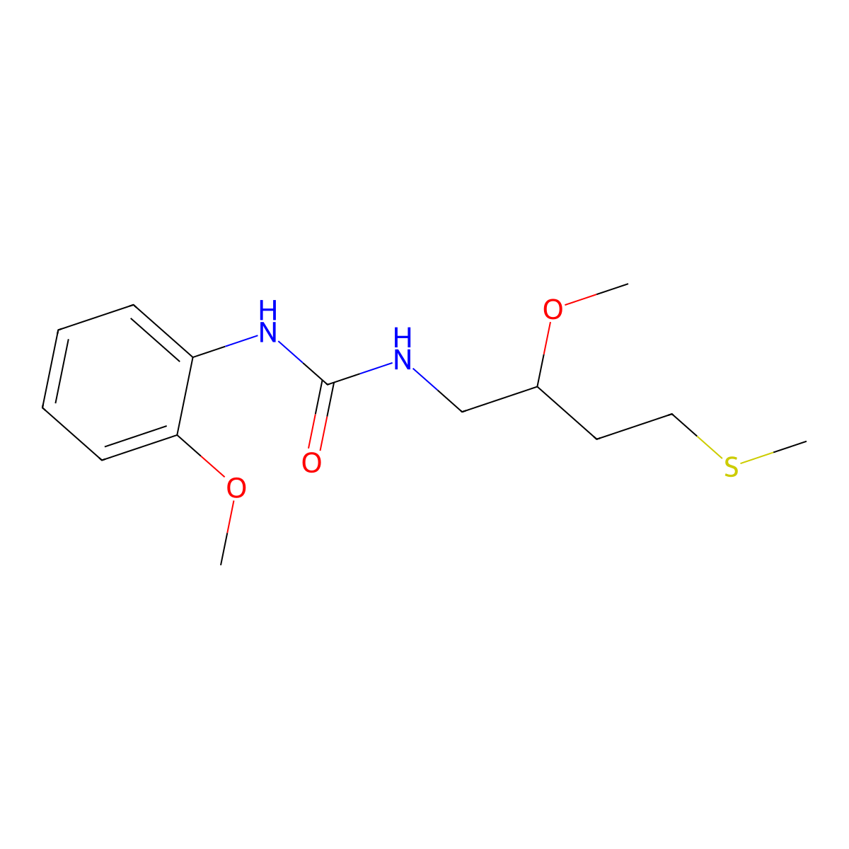 3-[2-Methoxy-4-(methylsulfanyl)butyl]-1-(2-methoxyphenyl)urea molecular structure, CAS 2309572-59-4