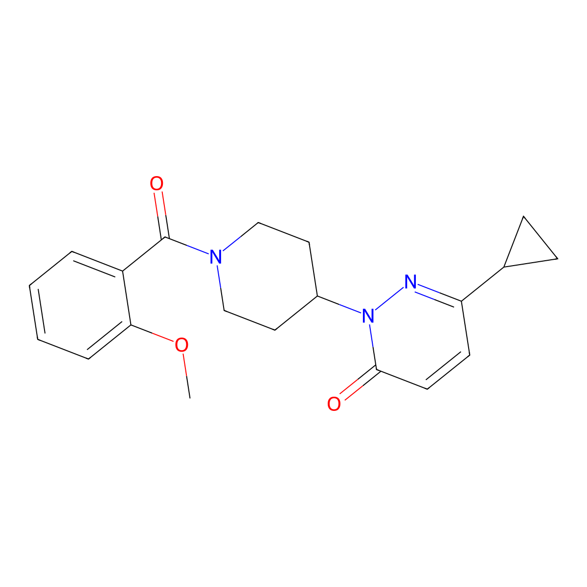 6-Cyclopropyl-2-[1-(2-methoxybenzoyl)piperidin-4-yl]-2,3-dihydropyridazin-3-one molecular structure, CAS 2309572-78-7