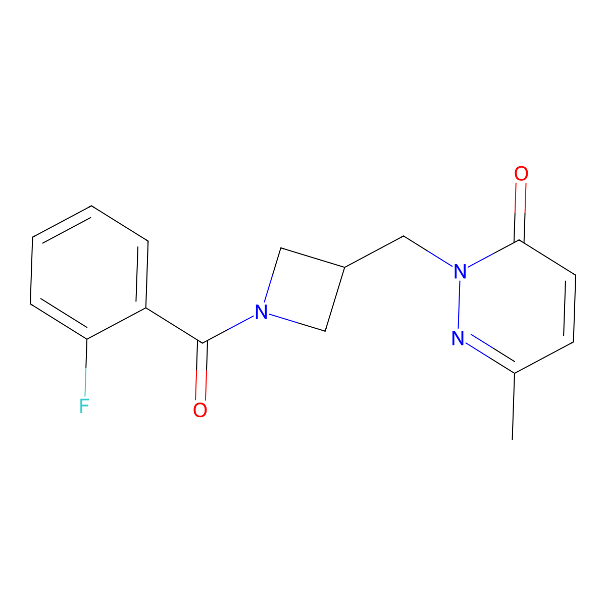 2-{[1-(2-Fluorobenzoyl)azetidin-3-yl]methyl}-6-methyl-2,3-dihydropyridazin-3-one molecular structure, CAS 2309573-05-3