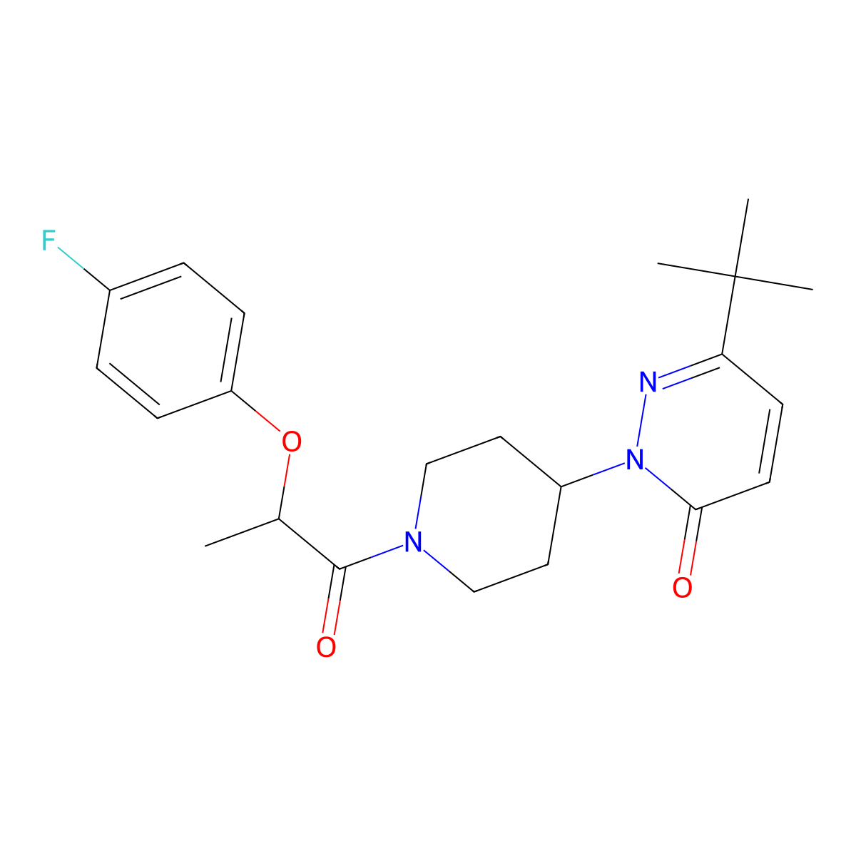6-Tert-butyl-2-{1-[2-(4-fluorophenoxy)propanoyl]piperidin-4-yl}-2,3-dihydropyridazin-3-one molecular structure, CAS 2309573-09-7