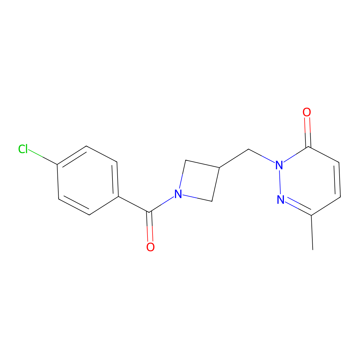 2-{[1-(4-Chlorobenzoyl)azetidin-3-yl]methyl}-6-methyl-2,3-dihydropyridazin-3-one molecular structure, CAS 2309573-15-5