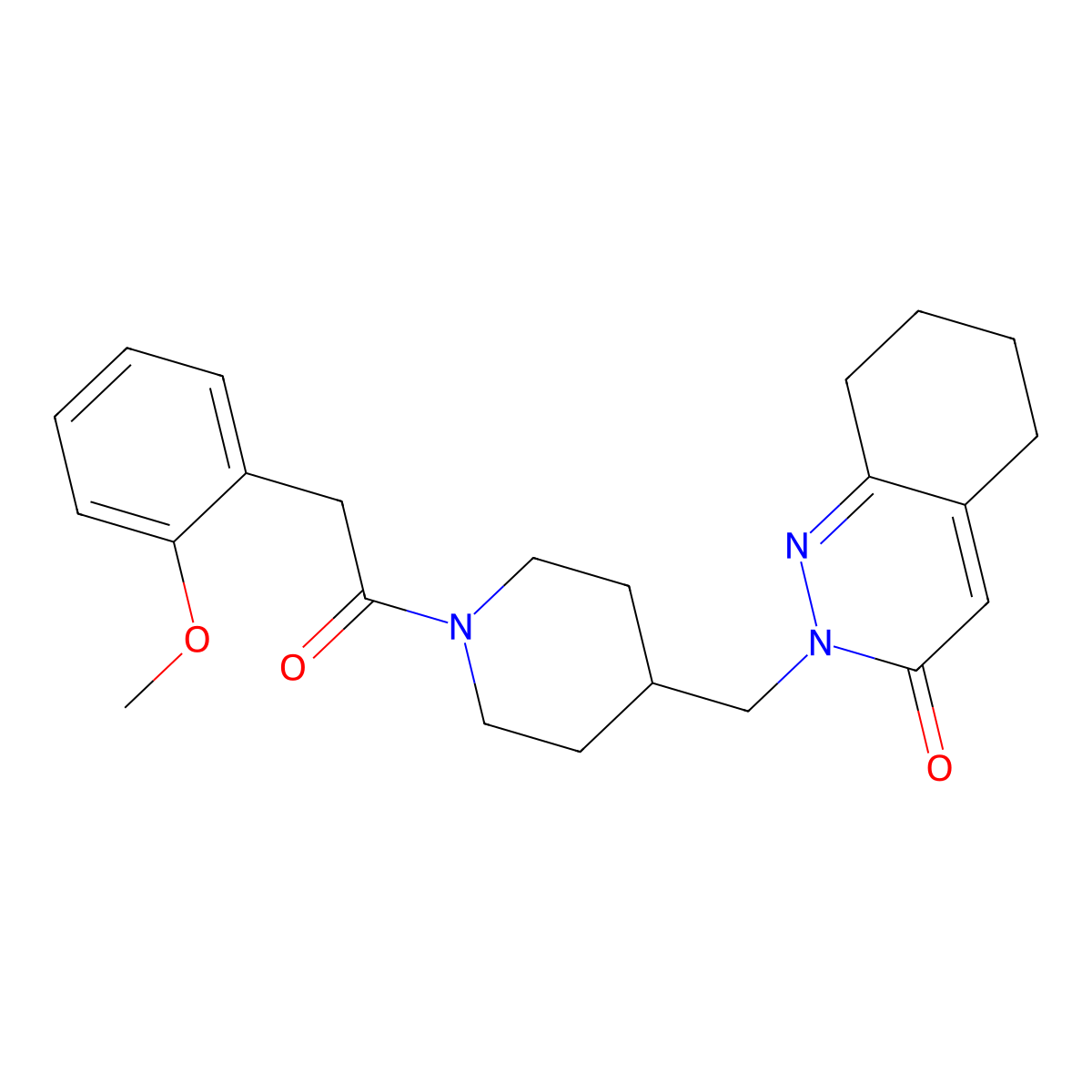 2-({1-[2-(2-Methoxyphenyl)acetyl]piperidin-4-yl}methyl)-2,3,5,6,7,8-hexahydrocinnolin-3-one molecular structure, CAS 2309573-26-8