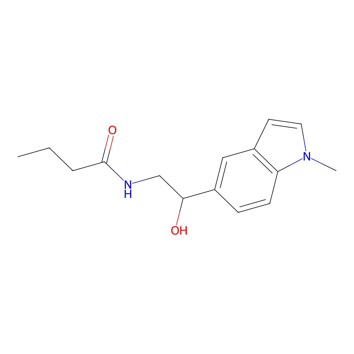 N-(2-hydroxy-2-(1-methyl-1H-indol-5-yl)ethyl)butyramide molecular structure, CAS 2309573-40-6