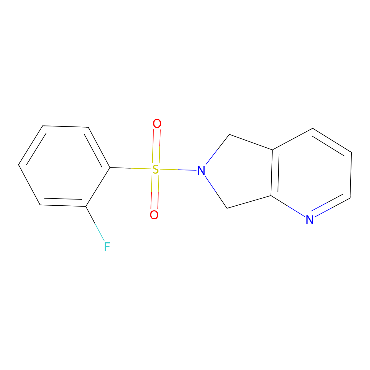 6-((2-fluorophenyl)sulfonyl)-6,7-dihydro-5H-pyrrolo[3,4-b]pyridine molecular structure, CAS 2309573-52-0