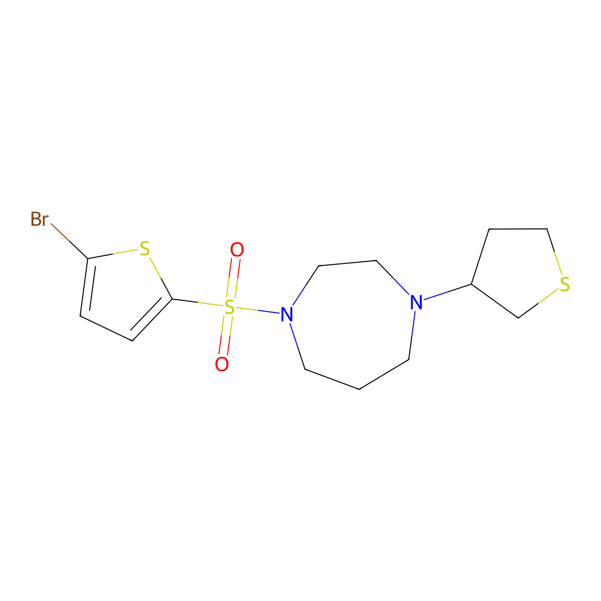 1-[(5-Bromothiophen-2-yl)sulfonyl]-4-(thiolan-3-yl)-1,4-diazepane molecular structure, CAS 2309573-58-6