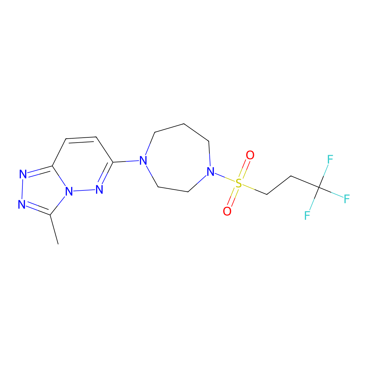 1-{3-Methyl-[1,2,4]triazolo[4,3-b]pyridazin-6-yl}-4-(3,3,3-trifluoropropanesulfonyl)-1,4-diazepane molecular structure, CAS 2309573-73-5