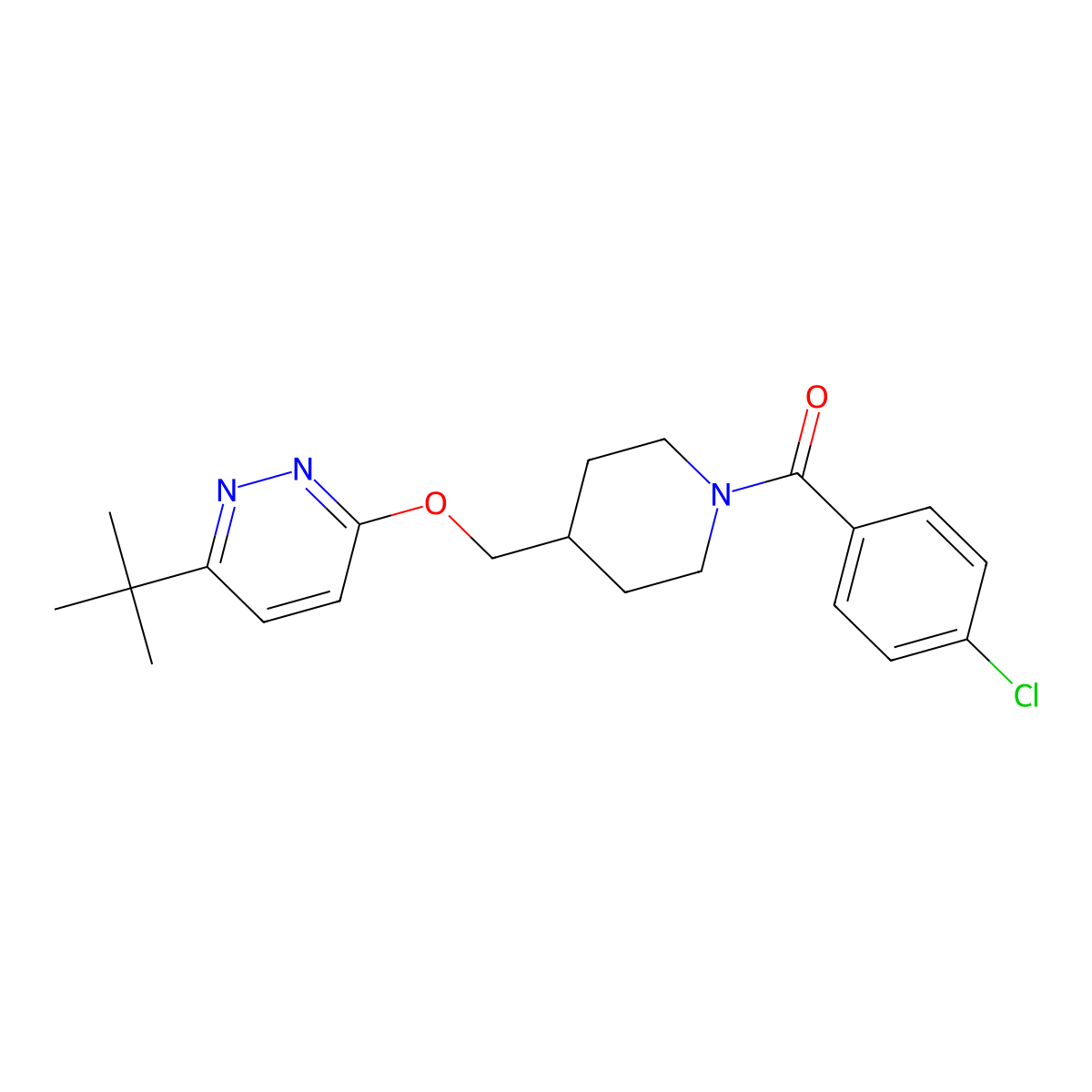 3-Tert-butyl-6-{[1-(4-chlorobenzoyl)piperidin-4-yl]methoxy}pyridazine molecular structure, CAS 2309573-76-8
