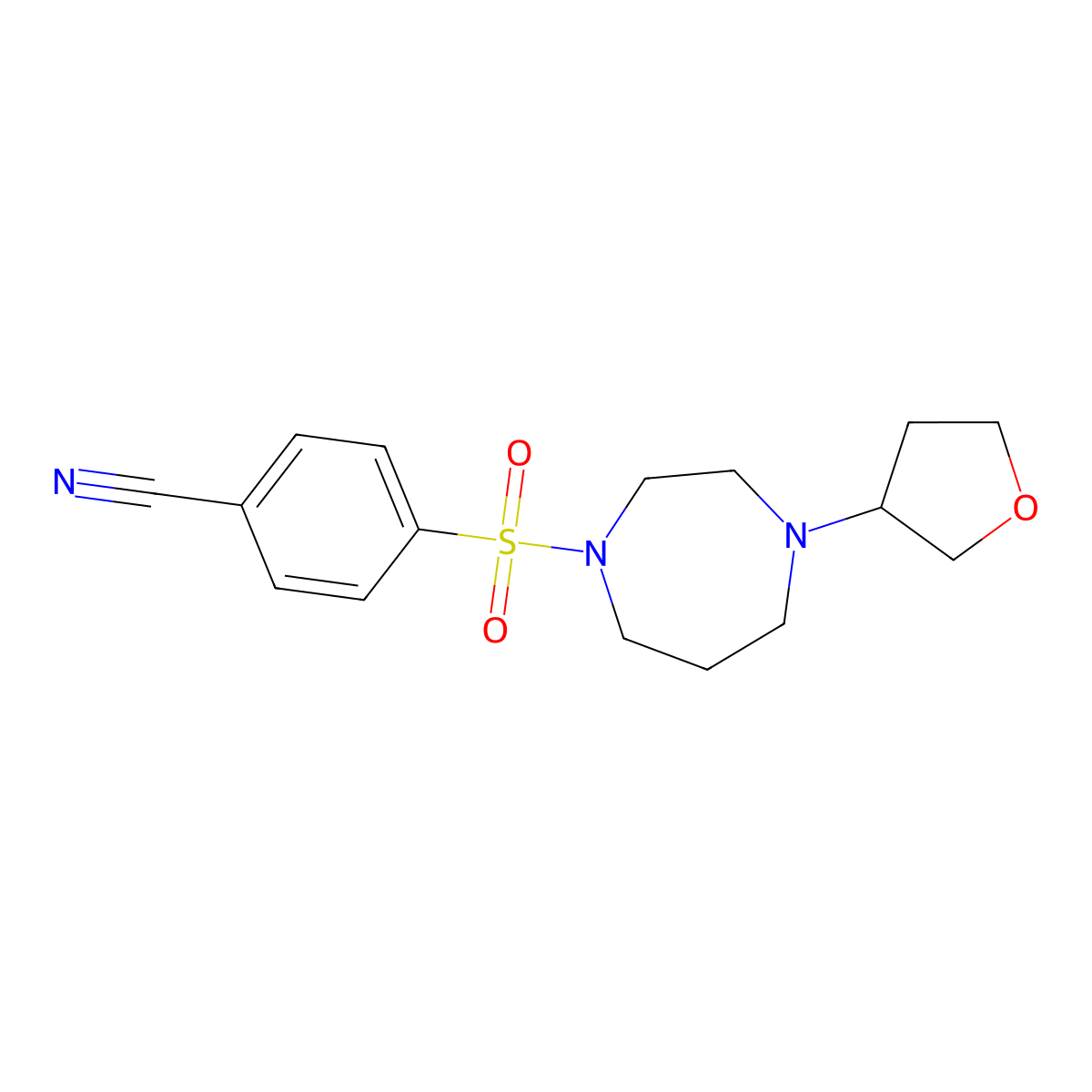 4-{[4-(Oxolan-3-yl)-1,4-diazepan-1-yl]sulfonyl}benzonitrile molecular structure, CAS 2309573-87-1