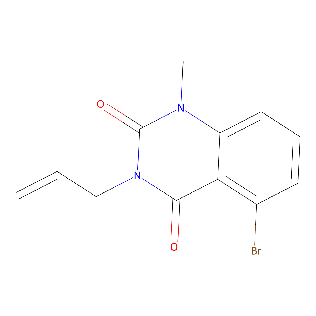 5-Bromo-1-methyl-3-prop-2-enylquinazoline-2,4-dione molecular structure, CAS 2309573-91-7
