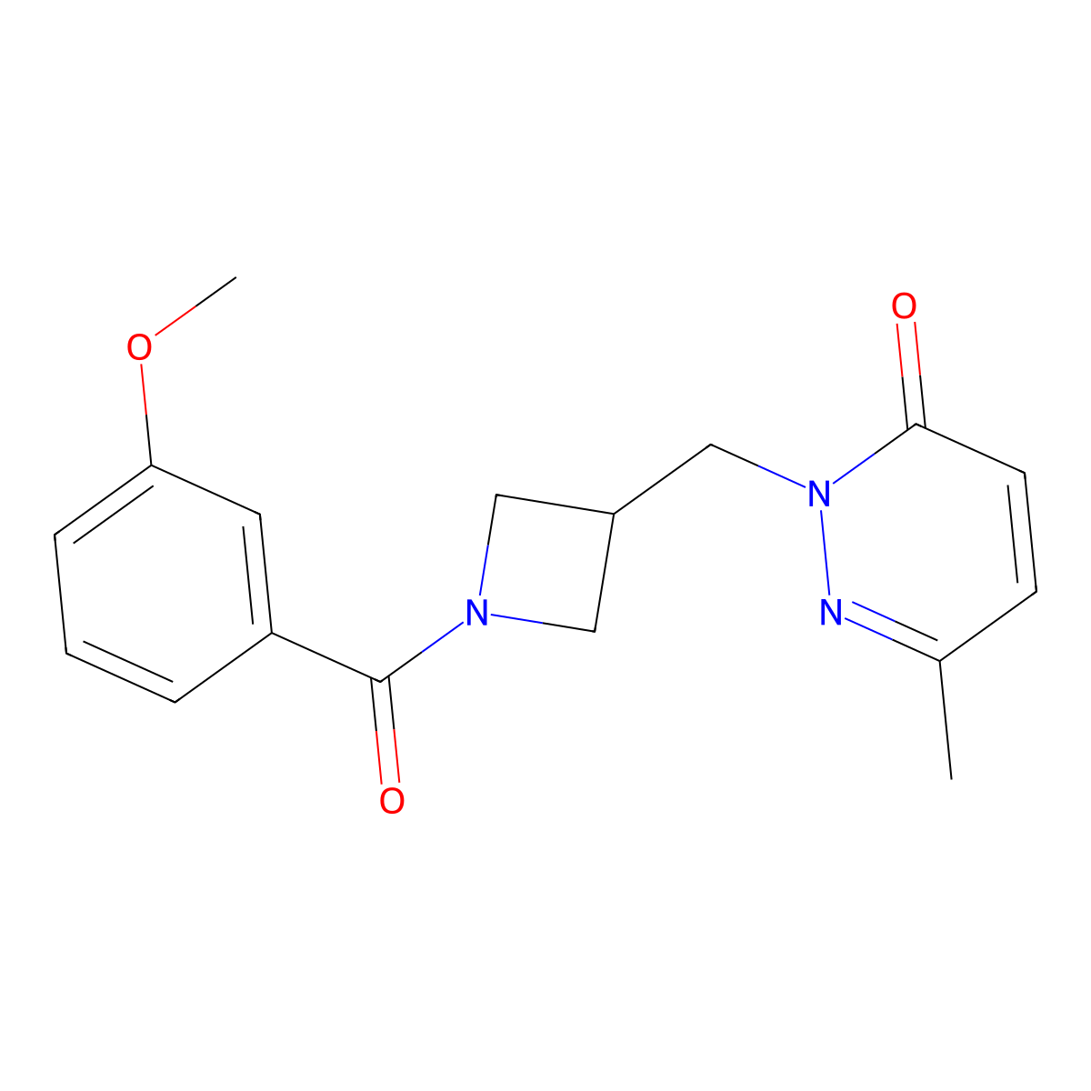 2-{[1-(3-Methoxybenzoyl)azetidin-3-yl]methyl}-6-methyl-2,3-dihydropyridazin-3-one molecular structure, CAS 2309574-03-4