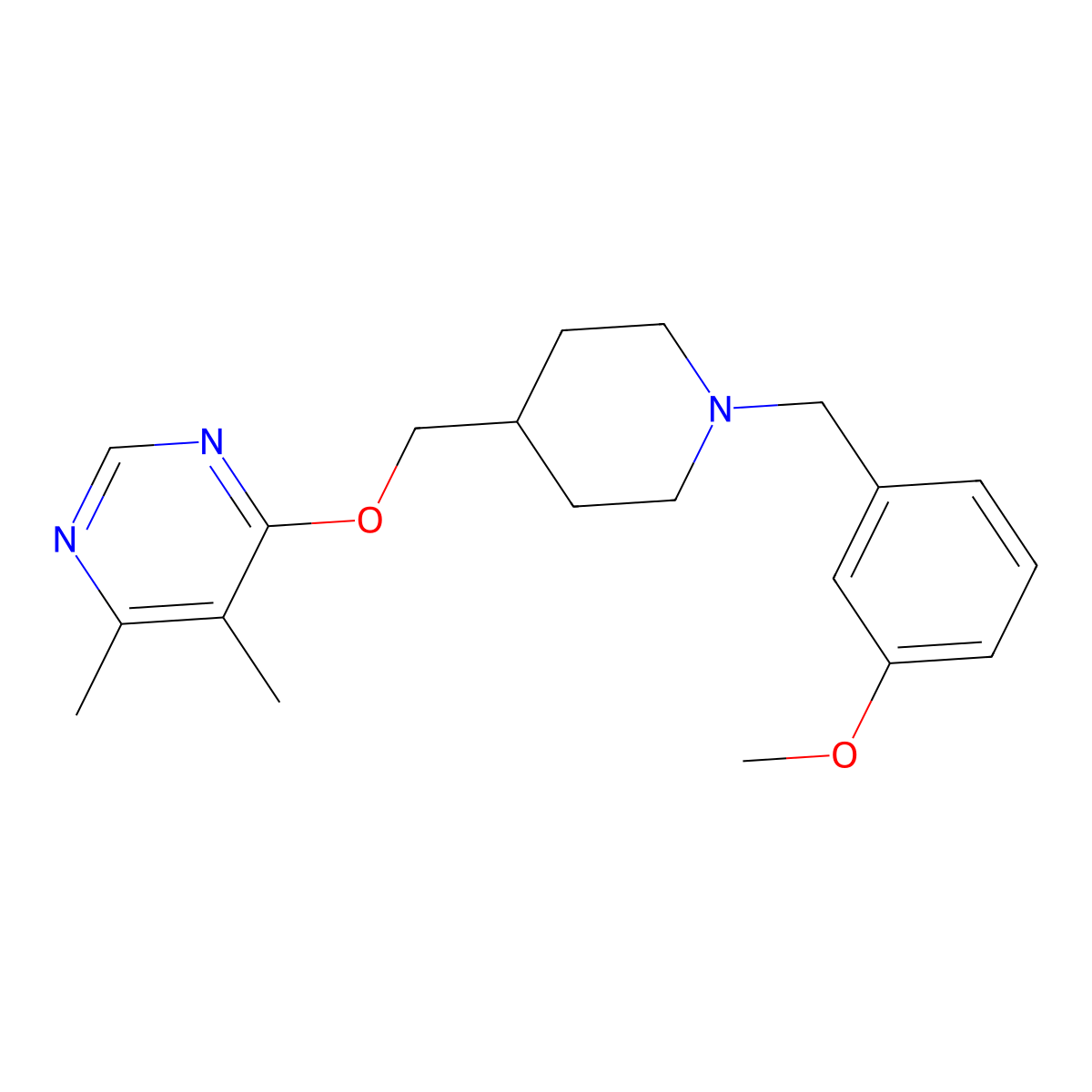 4-({1-[(3-Methoxyphenyl)methyl]piperidin-4-yl}methoxy)-5,6-dimethylpyrimidine molecular structure, CAS 2309574-07-8