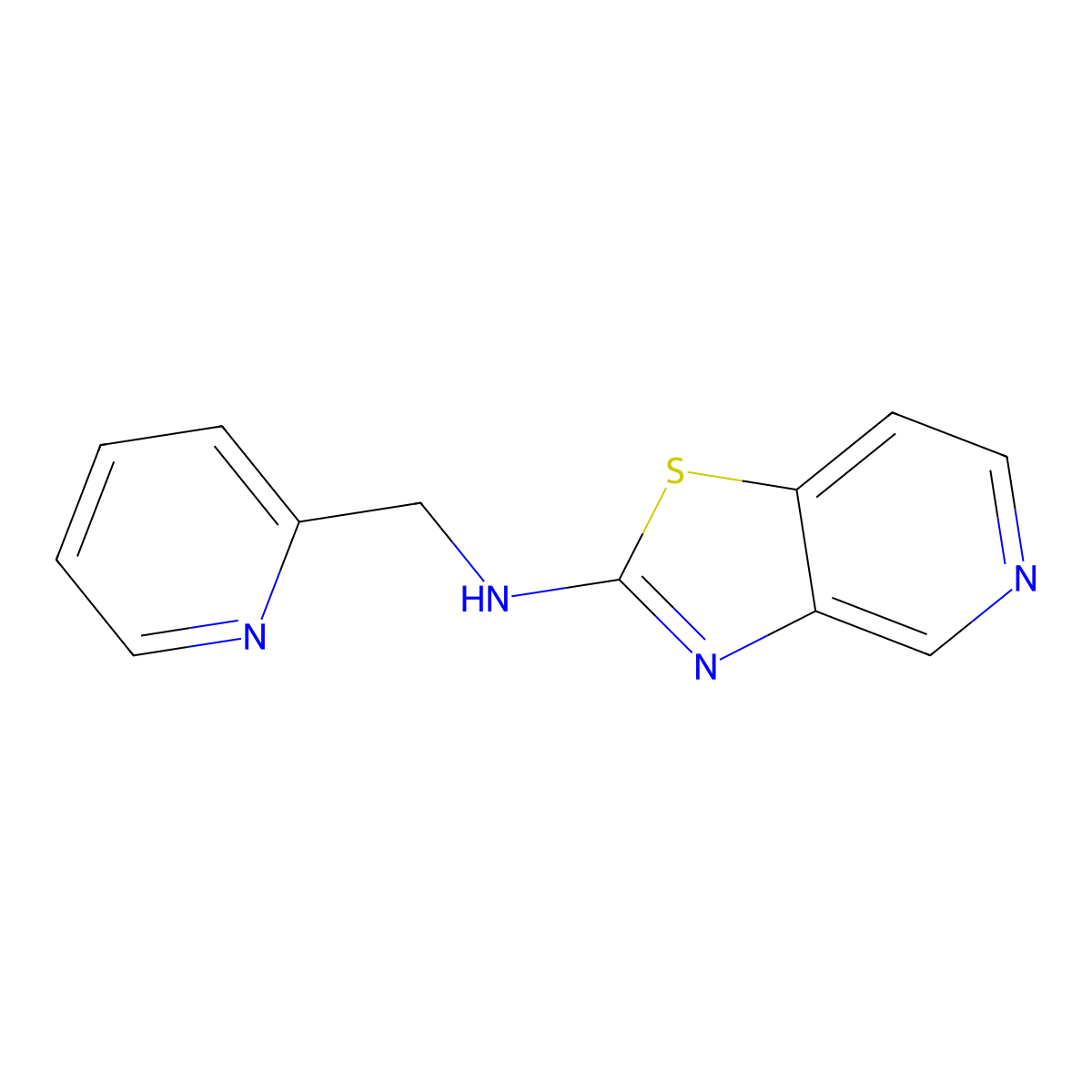 N-[(pyridin-2-yl)methyl]-[1,3]thiazolo[4,5-c]pyridin-2-amine molecular structure, CAS 2309574-11-4