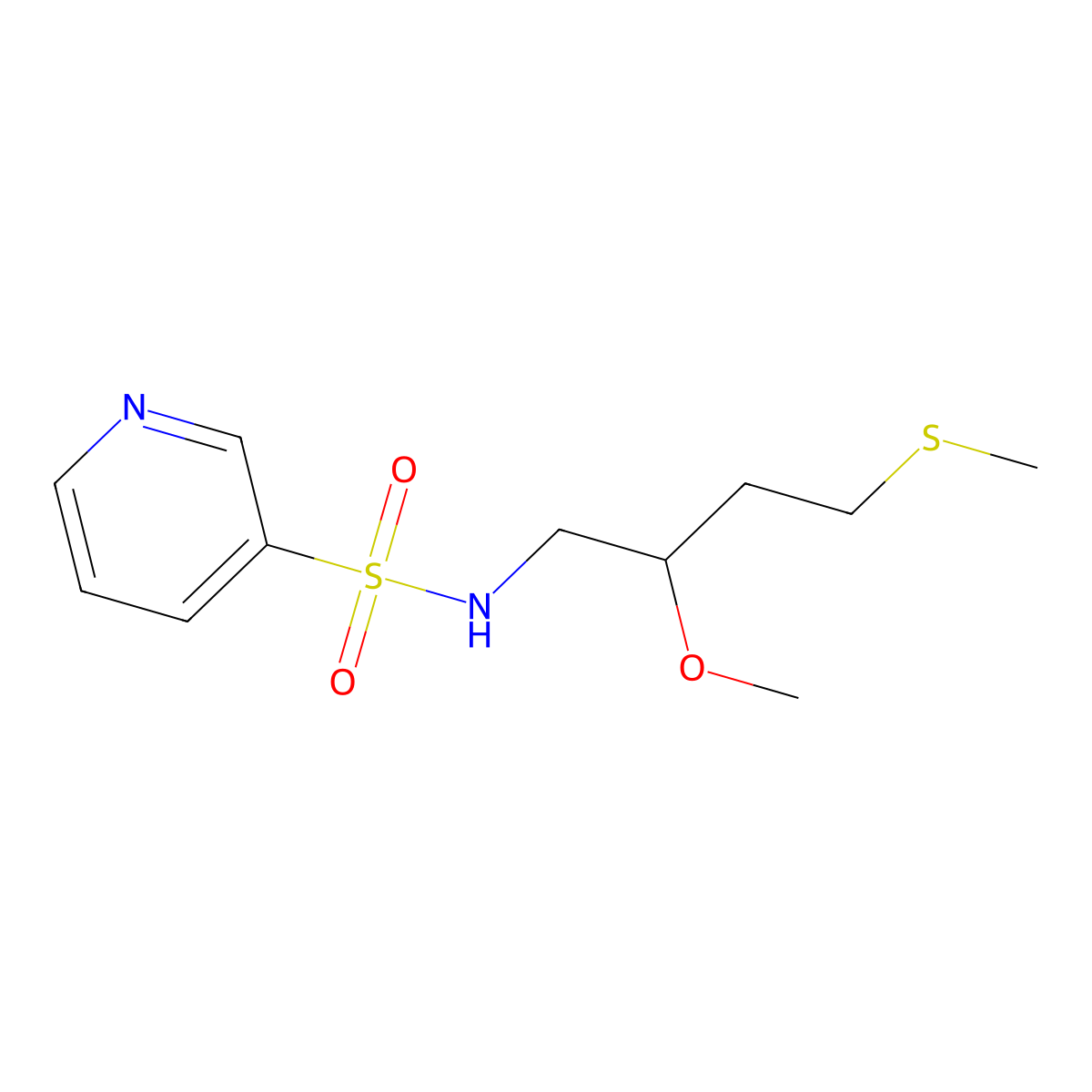 N-[2-methoxy-4-(methylsulfanyl)butyl]pyridine-3-sulfonamide molecular structure, CAS 2309574-82-9