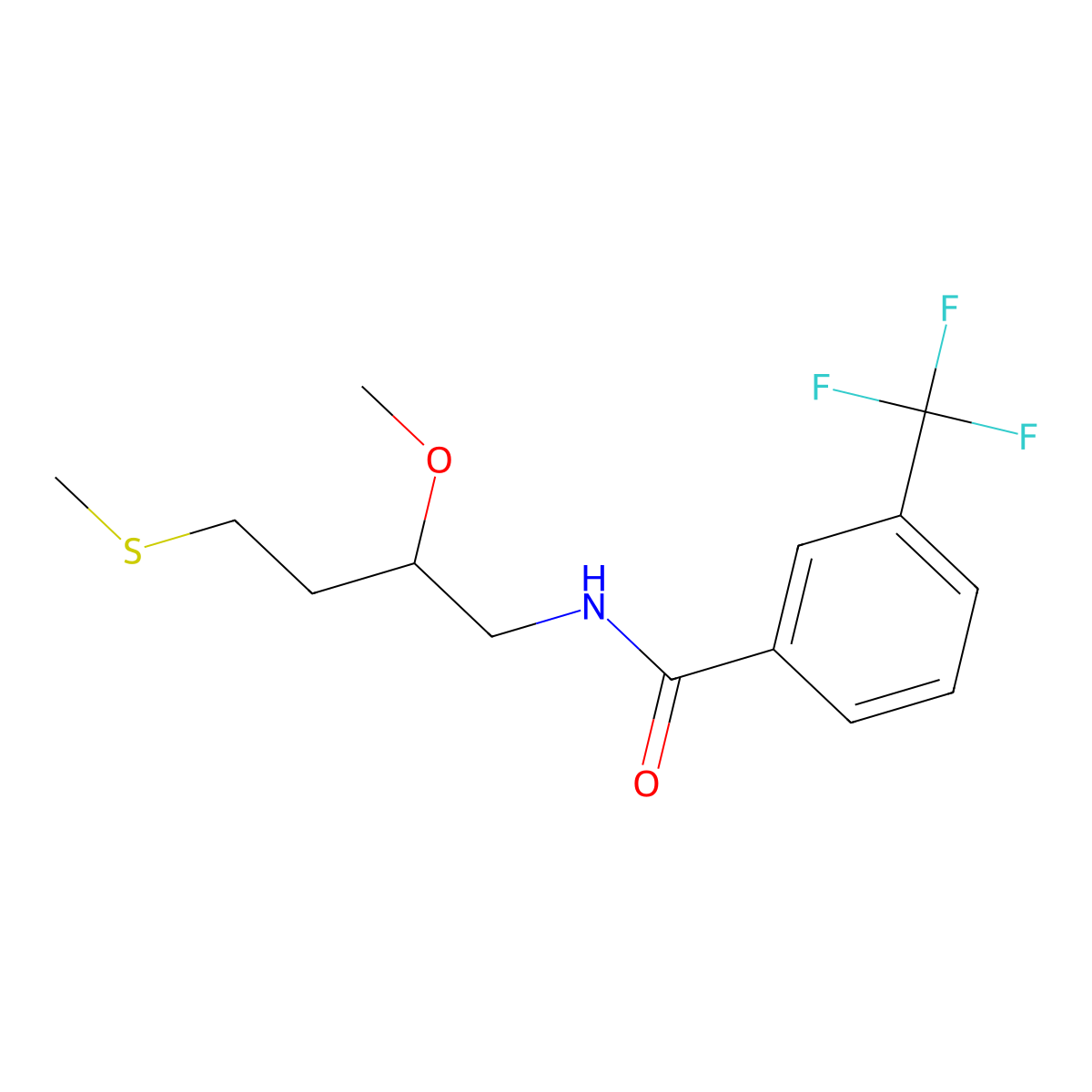 N-[2-methoxy-4-(methylsulfanyl)butyl]-3-(trifluoromethyl)benzamide molecular structure, CAS 2309575-07-1