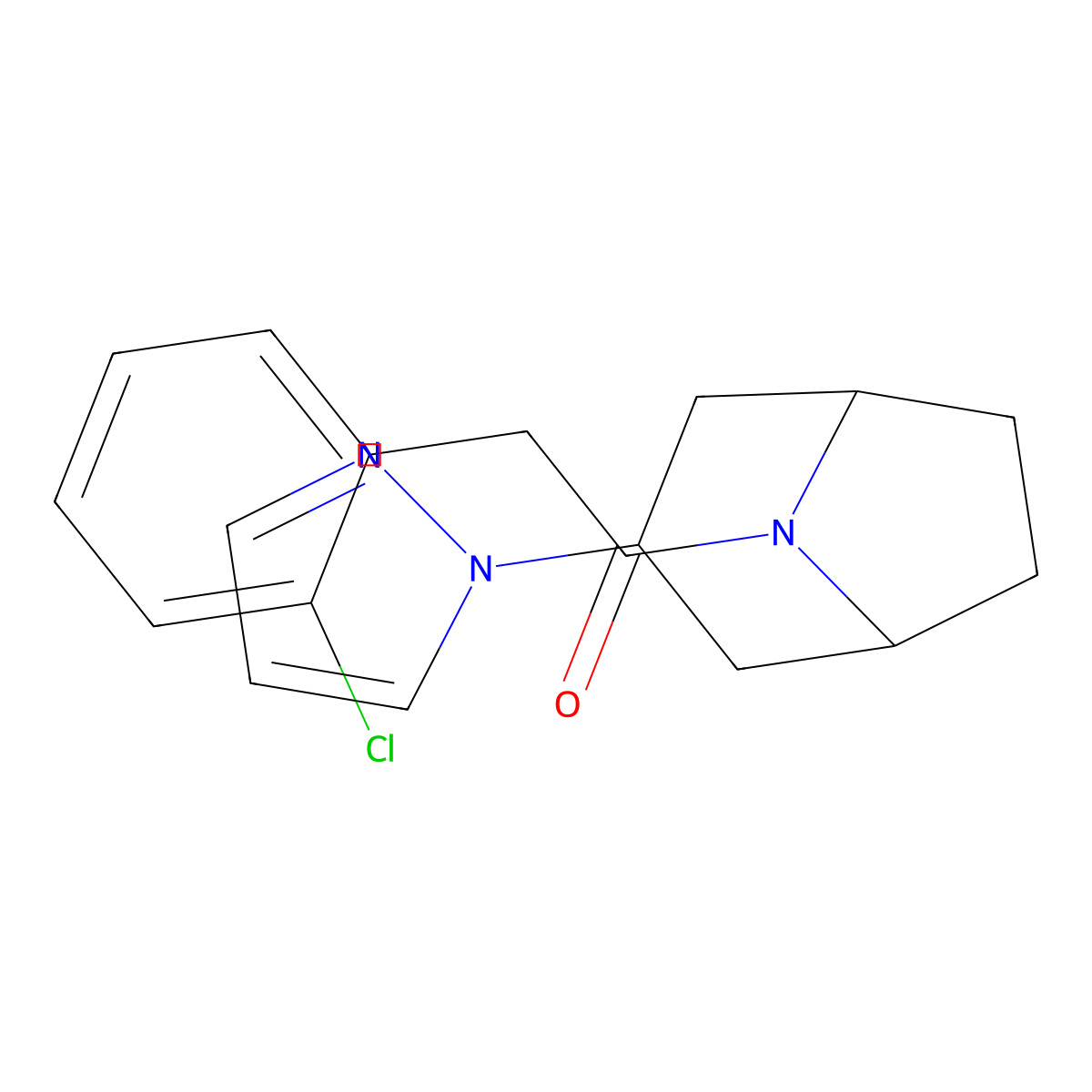 2-(2-chlorophenyl)-1-[3-(1H-pyrazol-1-yl)-8-azabicyclo[3.2.1]octan-8-yl]ethan-1-one molecular structure, CAS 2309575-24-2