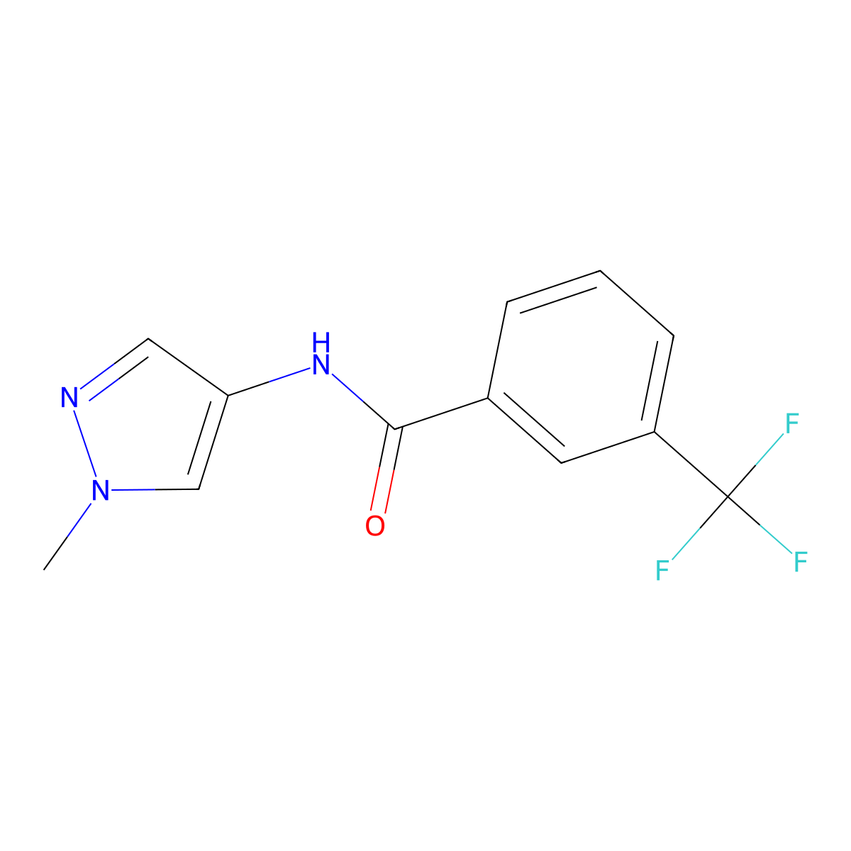 N-(1-methyl-1H-pyrazol-4-yl)-3-(trifluoromethyl)benzamide molecular structure, CAS 2309575-32-2