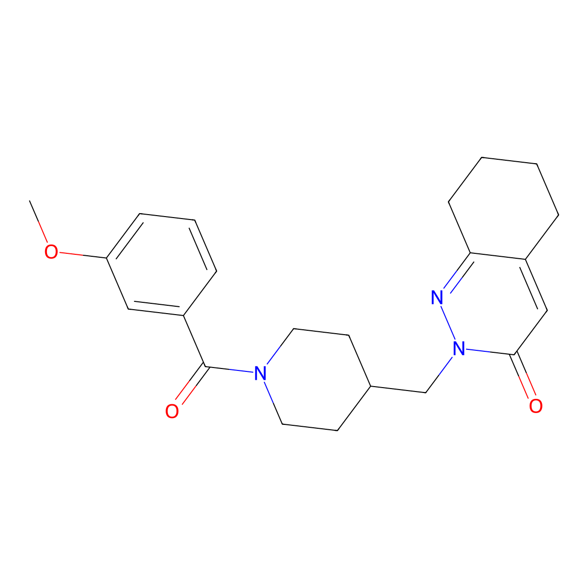 2-{[1-(3-Methoxybenzoyl)piperidin-4-yl]methyl}-2,3,5,6,7,8-hexahydrocinnolin-3-one molecular structure, CAS 2309575-44-6