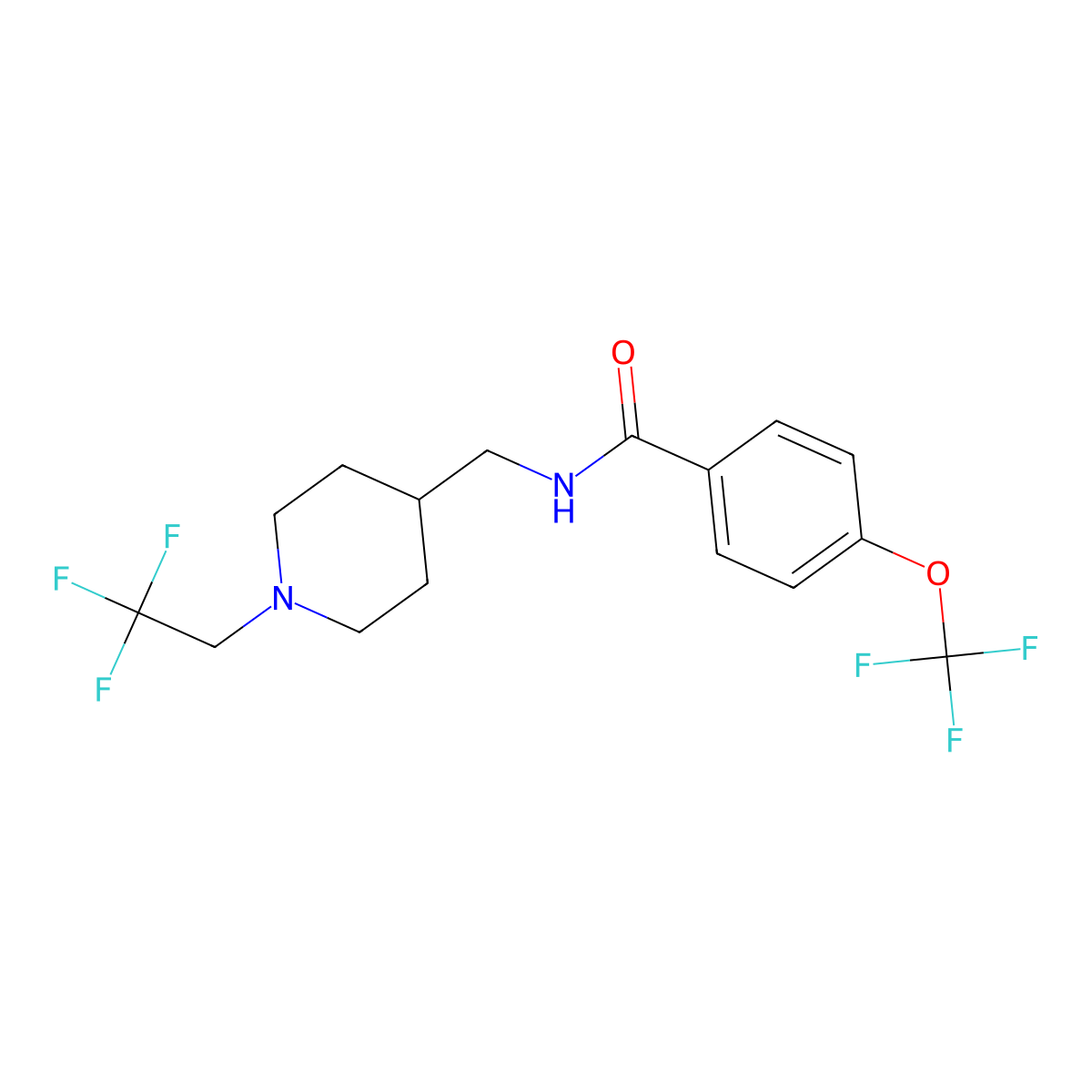 N-{[1-(2,2,2-trifluoroethyl)piperidin-4-yl]methyl}-4-(trifluoromethoxy)benzamide molecular structure, CAS 2309575-62-8