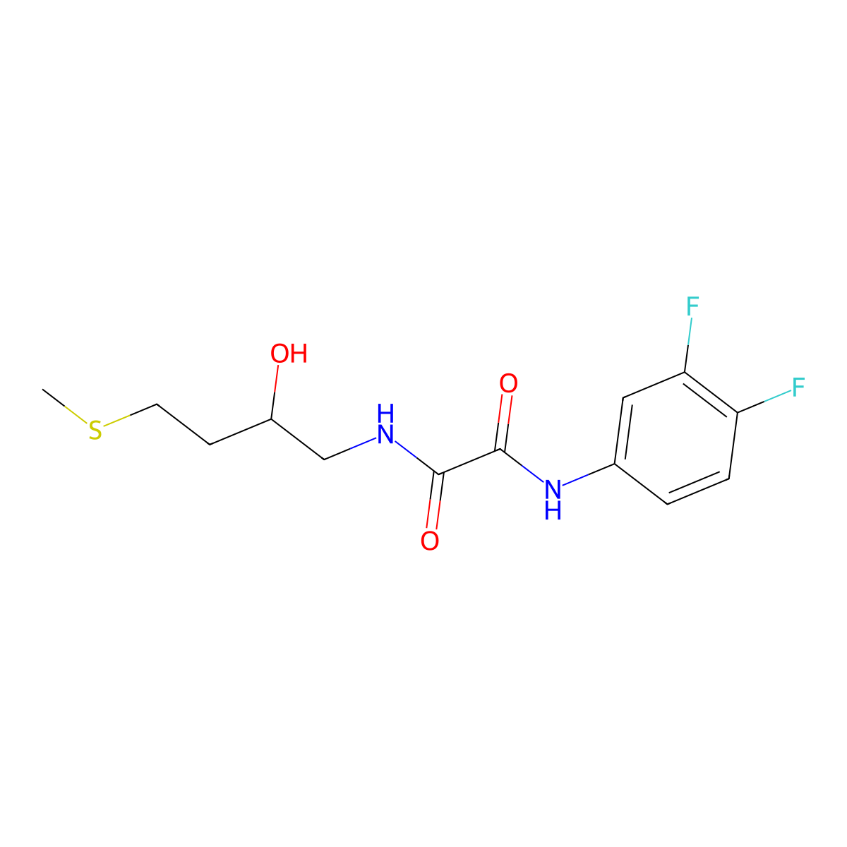 N'-(3,4-difluorophenyl)-N-[2-hydroxy-4-(methylsulfanyl)butyl]ethanediamide molecular structure, CAS 2309584-65-2