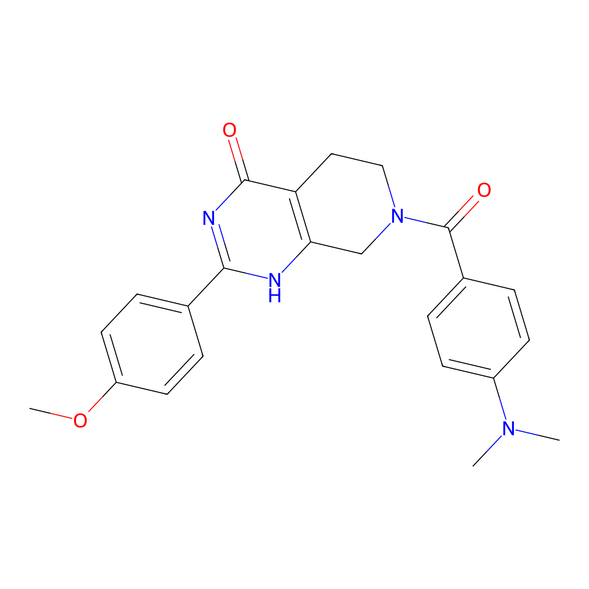 7-[4-(Dimethylamino)benzoyl]-2-(4-methoxyphenyl)-3,5,6,8-tetrahydropyrido[3,4-d]pyrimidin-4-one molecular structure, CAS 2309585-11-1