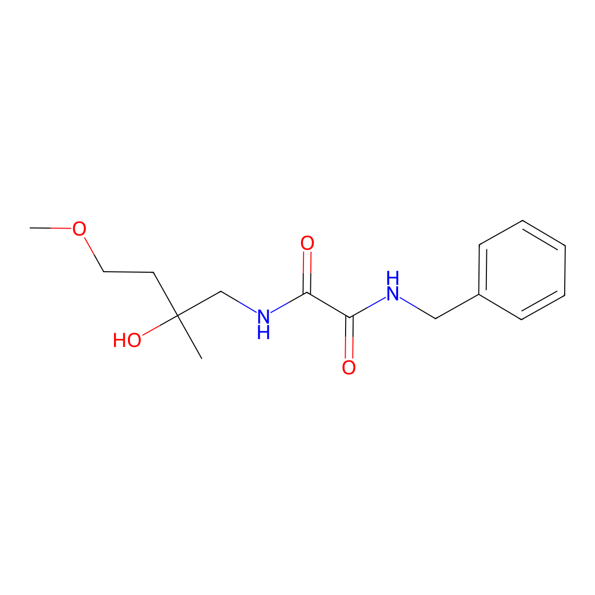 N1-benzyl-N2-(2-hydroxy-4-methoxy-2-methylbutyl)oxalamide molecular structure, CAS 2309585-13-3
