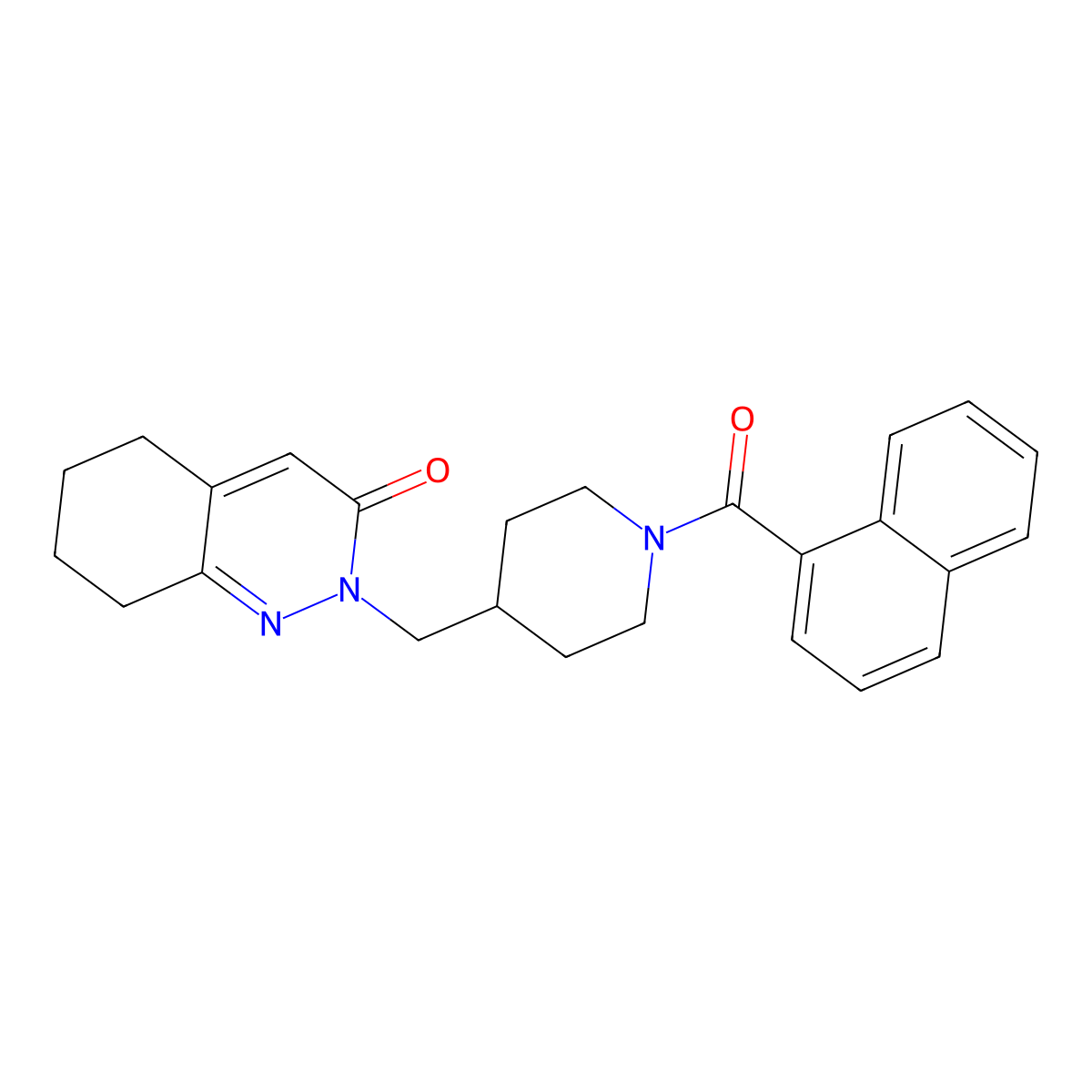 2-{[1-(Naphthalene-1-carbonyl)piperidin-4-yl]methyl}-2,3,5,6,7,8-hexahydrocinnolin-3-one molecular structure, CAS 2309585-43-9