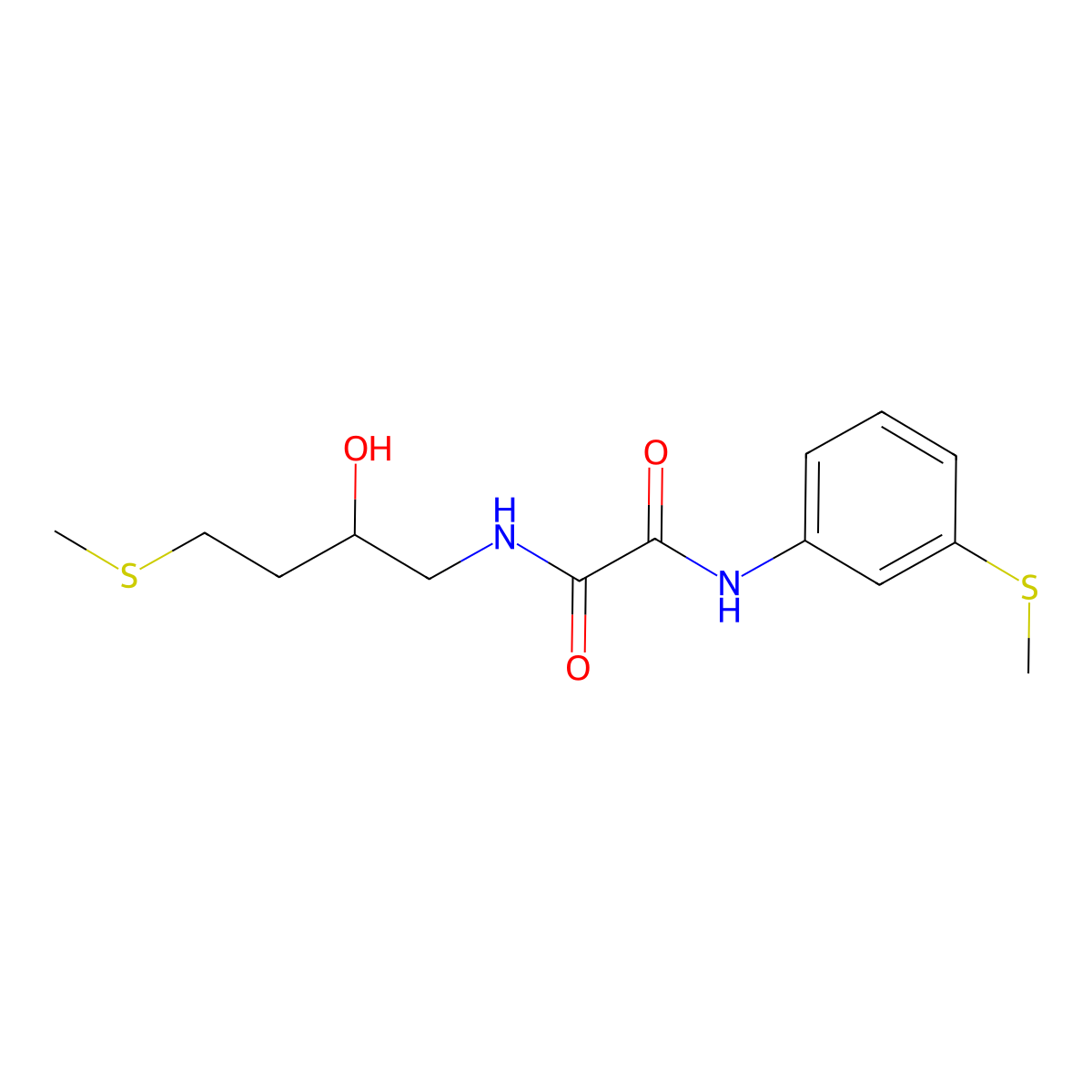 N-[2-hydroxy-4-(methylsulfanyl)butyl]-N'-[3-(methylsulfanyl)phenyl]ethanediamide molecular structure, CAS 2309585-57-5