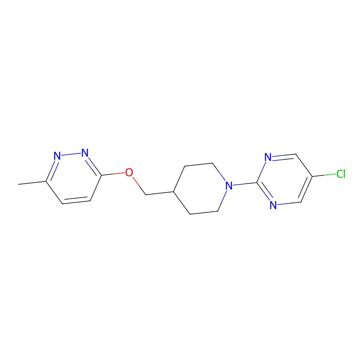 5-Chloro-2-(4-{[(6-methylpyridazin-3-yl)oxy]methyl}piperidin-1-yl)pyrimidine molecular structure, CAS 2309586-30-7