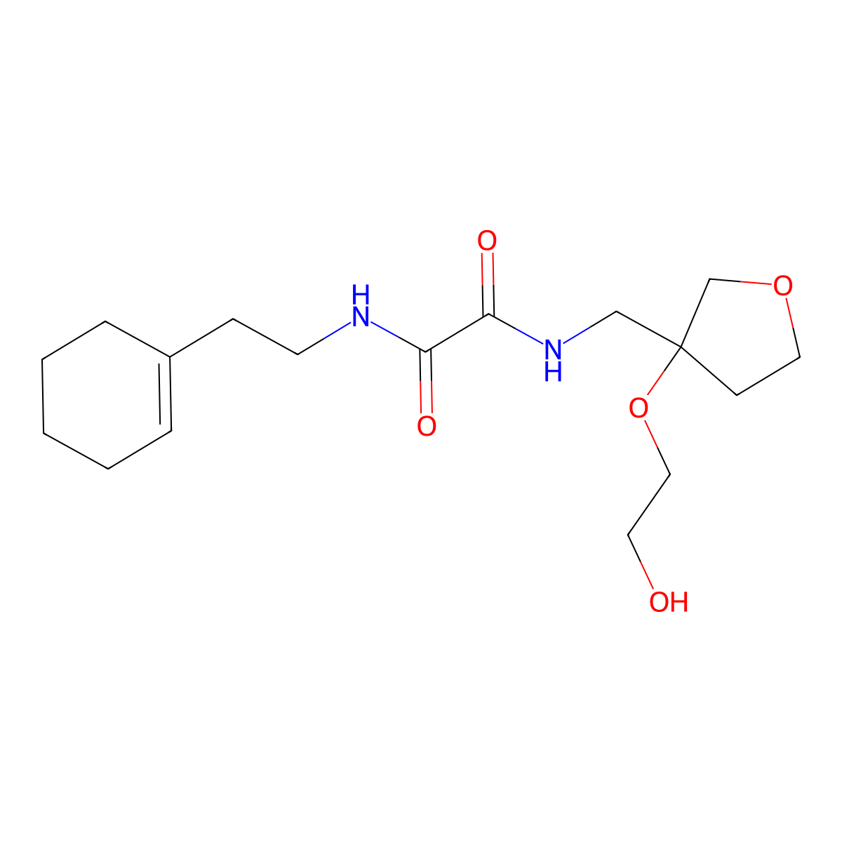 N'-[2-(cyclohex-1-en-1-yl)ethyl]-N-{[3-(2-hydroxyethoxy)oxolan-3-yl]methyl}ethanediamide molecular structure, CAS 2309586-38-5