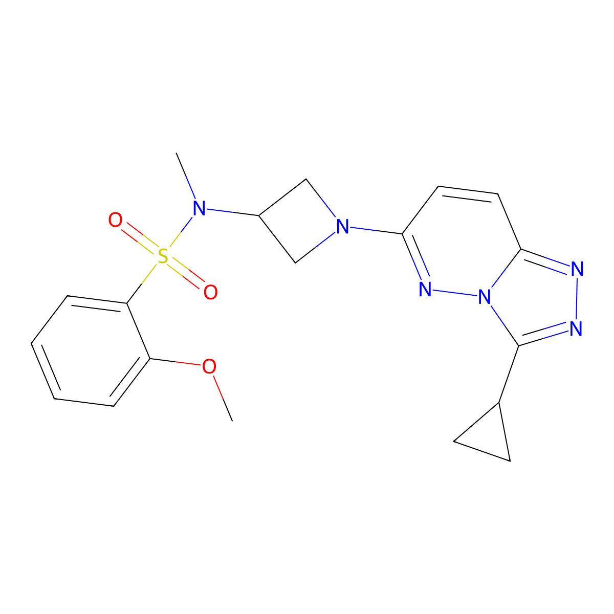 N-(1-(3-cyclopropyl-[1,2,4]triazolo[4,3-b]pyridazin-6-yl)azetidin-3-yl)-2-methoxy-N-methylbenzenesulfonamide molecular structure, CAS 2309586-41-0