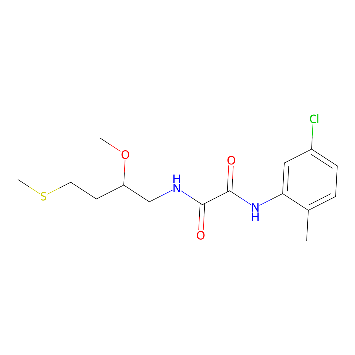 N'-(5-chloro-2-methylphenyl)-N-[2-methoxy-4-(methylsulfanyl)butyl]ethanediamide molecular structure, CAS 2309586-59-0
