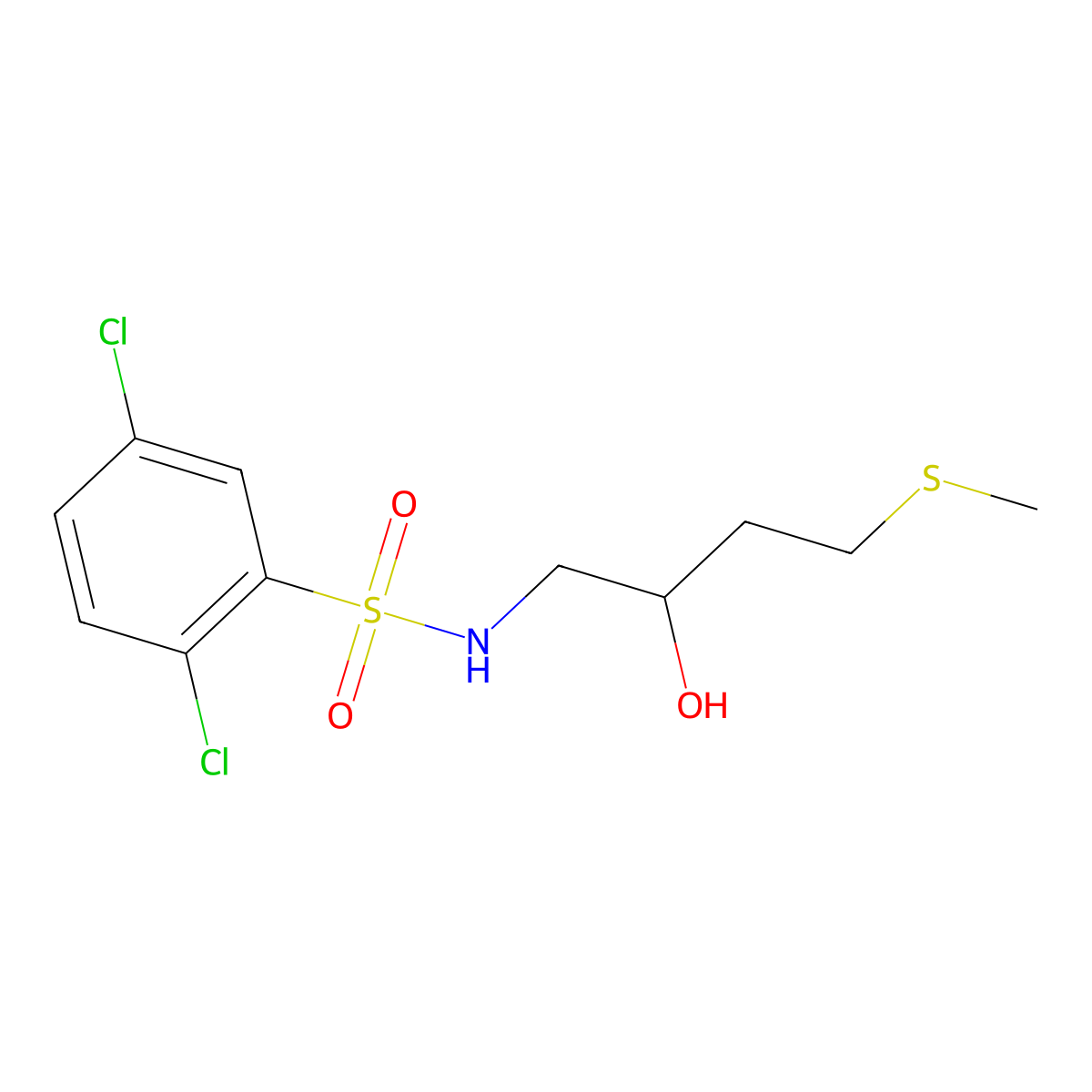 2,5-dichloro-N-[2-hydroxy-4-(methylsulfanyl)butyl]benzene-1-sulfonamide molecular structure, CAS 2309586-86-3