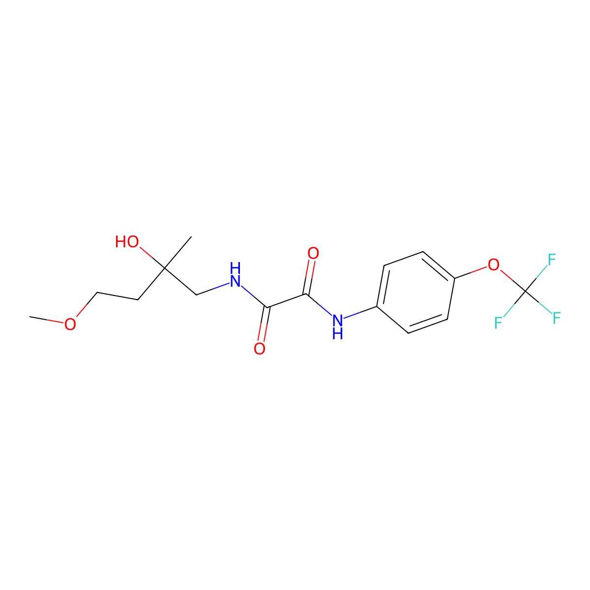 N1-(2-hydroxy-4-methoxy-2-methylbutyl)-N2-(4-(trifluoromethoxy)phenyl)oxalamide molecular structure, CAS 2309586-92-1