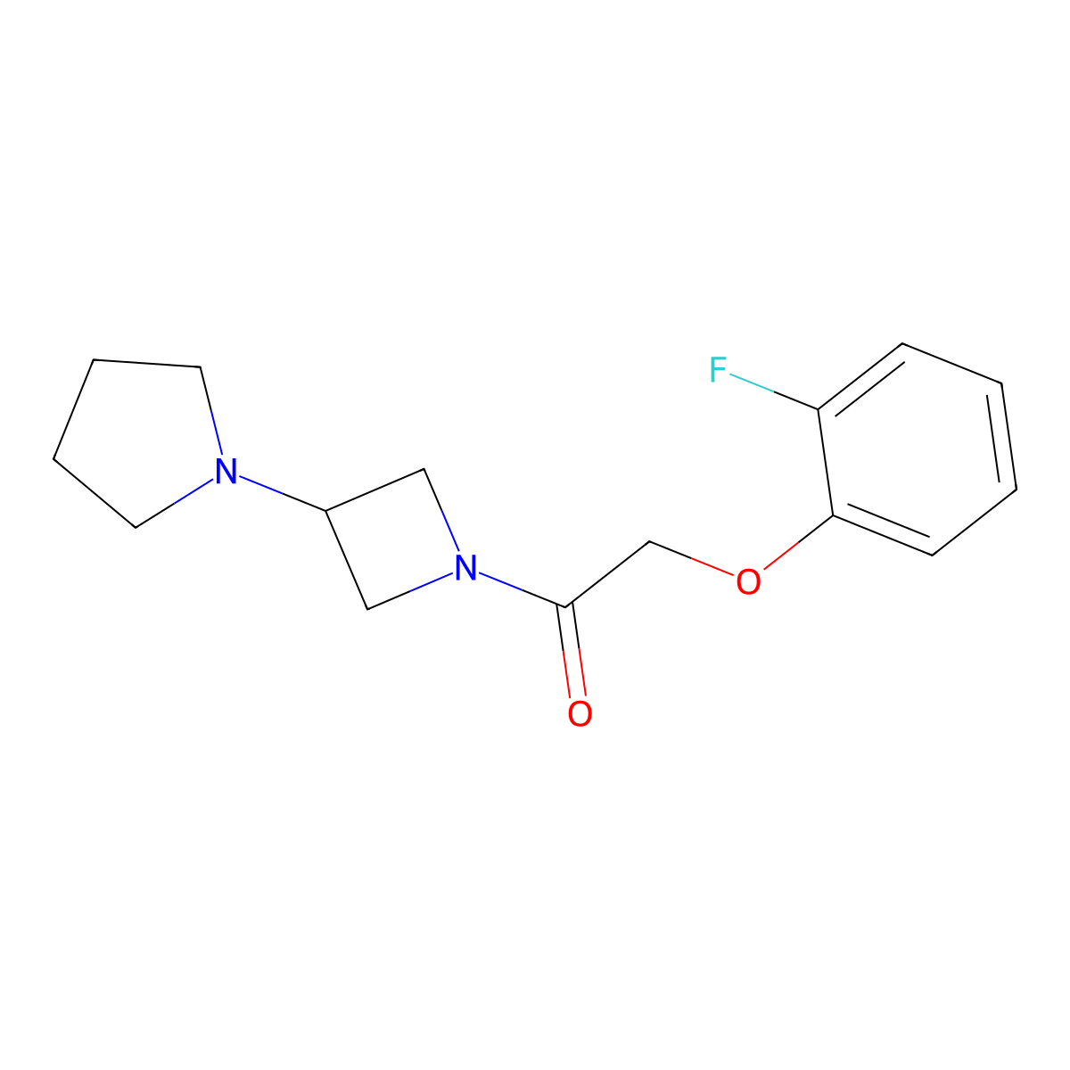 2-(2-Fluorophenoxy)-1-[3-(pyrrolidin-1-yl)azetidin-1-yl]ethan-1-one molecular structure, CAS 2309586-98-7