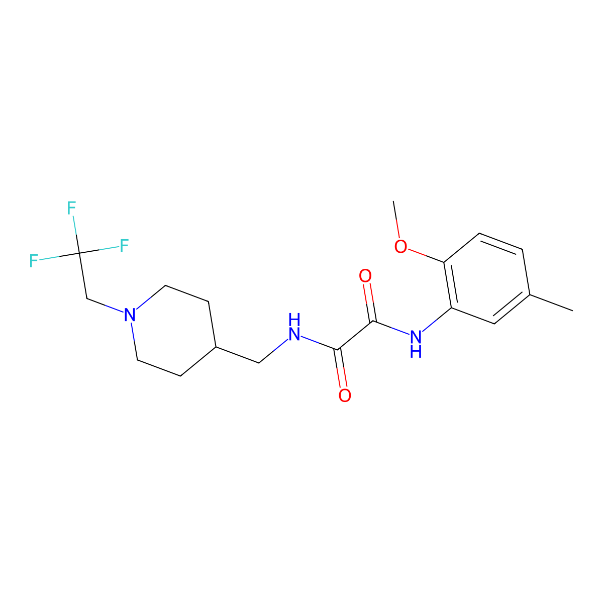 N-(2-methoxy-5-methylphenyl)-N'-{[1-(2,2,2-trifluoroethyl)piperidin-4-yl]methyl}ethanediamide molecular structure, CAS 2309587-07-1