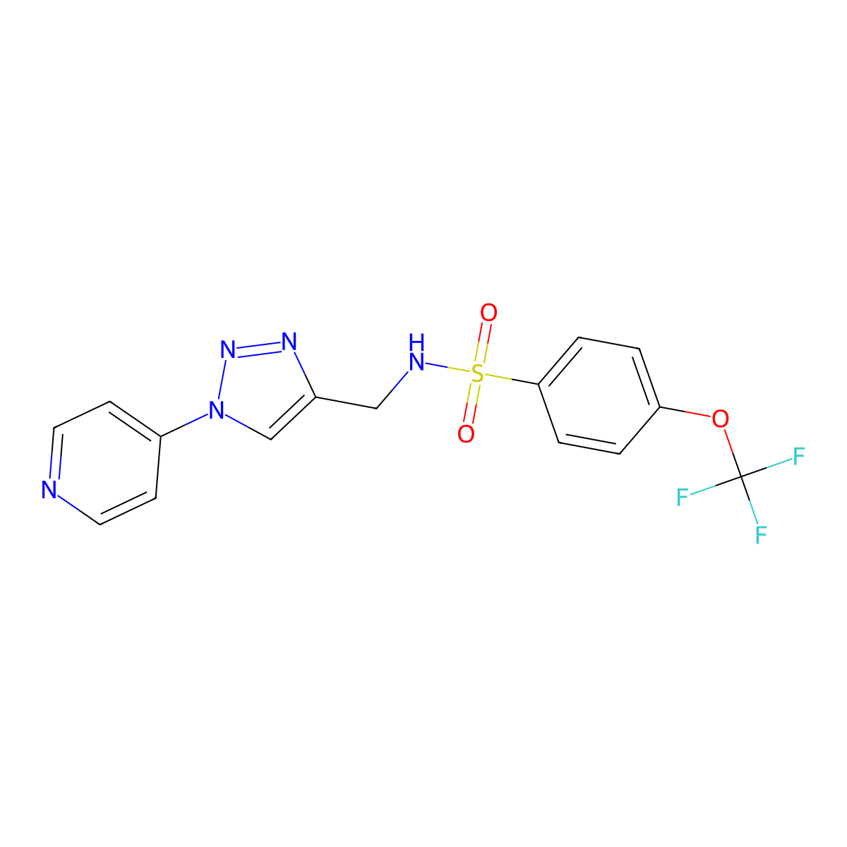 N-((1-(pyridin-4-yl)-1H-1,2,3-triazol-4-yl)methyl)-4-(trifluoromethoxy)benzenesulfonamide molecular structure, CAS 2309587-30-0