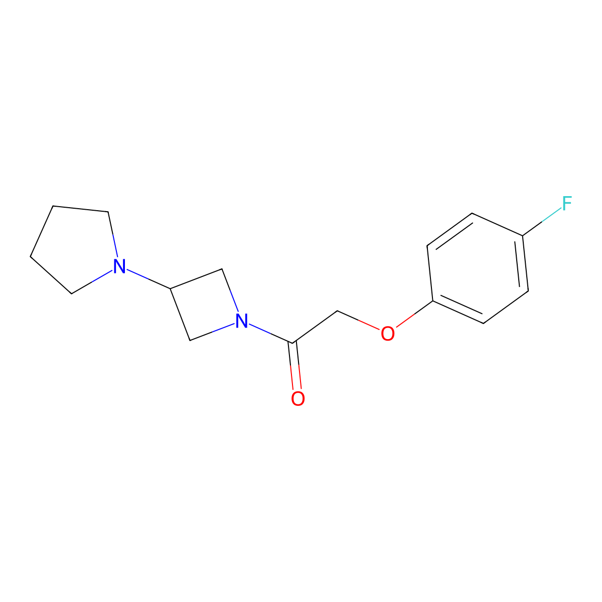 2-(4-Fluorophenoxy)-1-[3-(pyrrolidin-1-yl)azetidin-1-yl]ethan-1-one molecular structure, CAS 2309587-54-8