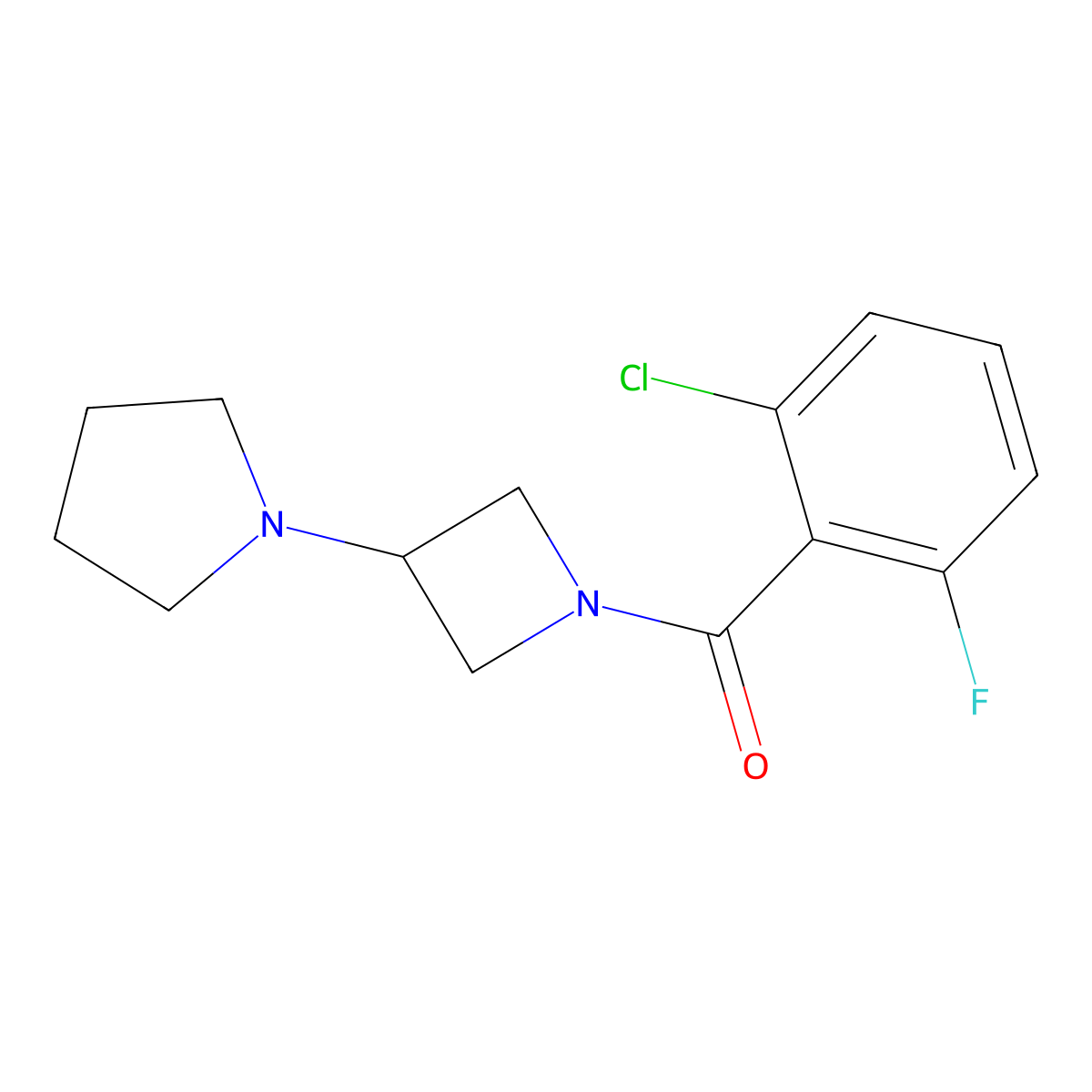 1-[1-(2-Chloro-6-fluorobenzoyl)azetidin-3-yl]pyrrolidine molecular structure, CAS 2309587-60-6