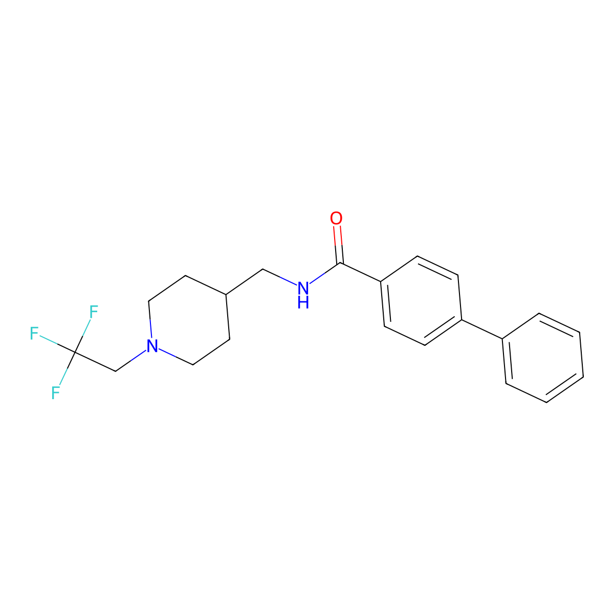 N-{[1-(2,2,2-trifluoroethyl)piperidin-4-yl]methyl}-[1,1'-biphenyl]-4-carboxamide molecular structure, CAS 2309587-82-2