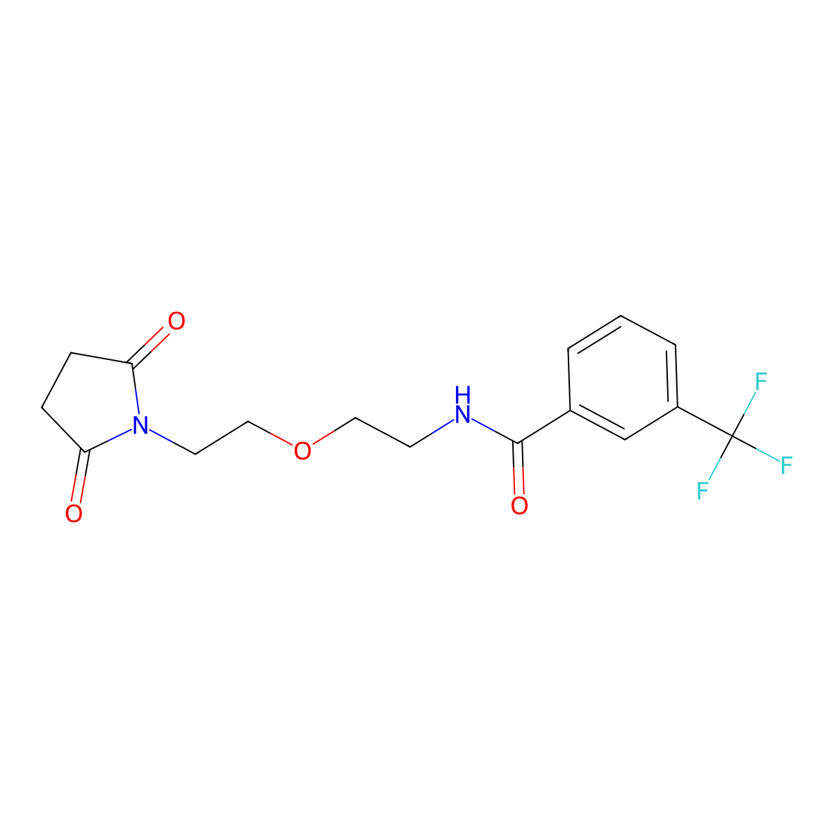N-{2-[2-(2,5-dioxopyrrolidin-1-yl)ethoxy]ethyl}-3-(trifluoromethyl)benzamide molecular structure, CAS 2309588-24-5
