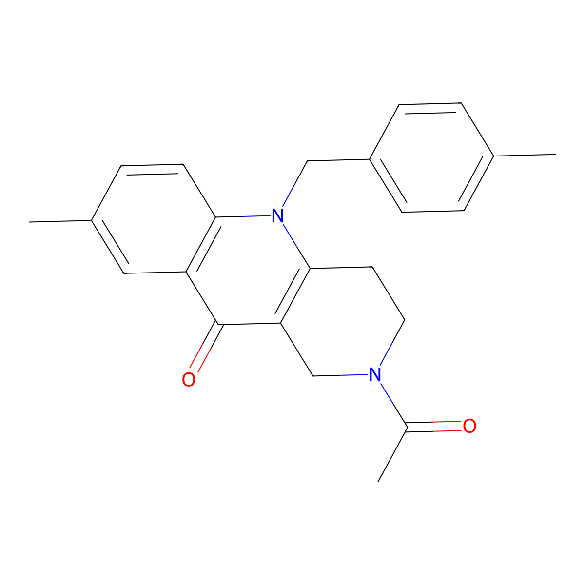2-acetyl-8-methyl-5-[(4-methylphenyl)methyl]-1H,2H,3H,4H,5H,10H-benzo[b]1,6-naphthyridin-10-one molecular structure, CAS 2309588-34-7