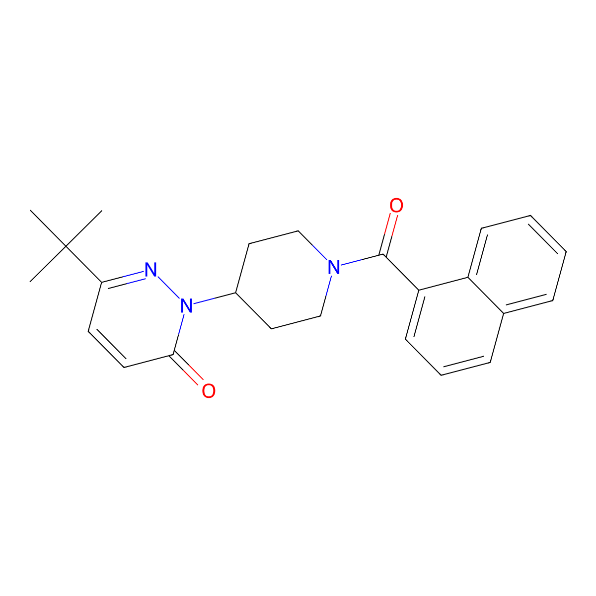 6-Tert-butyl-2-[1-(naphthalene-1-carbonyl)piperidin-4-yl]-2,3-dihydropyridazin-3-one molecular structure, CAS 2309588-72-3