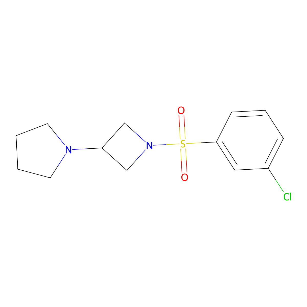 1-[1-(3-Chlorobenzenesulfonyl)azetidin-3-yl]pyrrolidine molecular structure, CAS 2309588-83-6